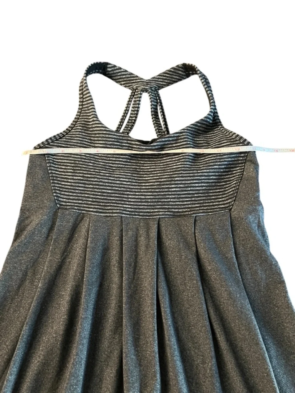 lululemon athletic Gray and Black Sleeveless Tank with Textured Striped  Size 4